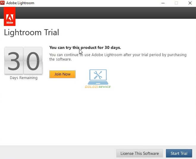 Chọn Start Trial