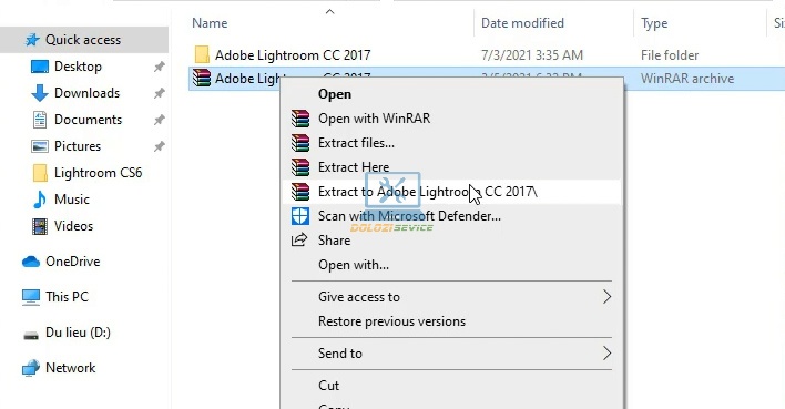 Giải nén phần mềm Lightroom 2017 Full Crack