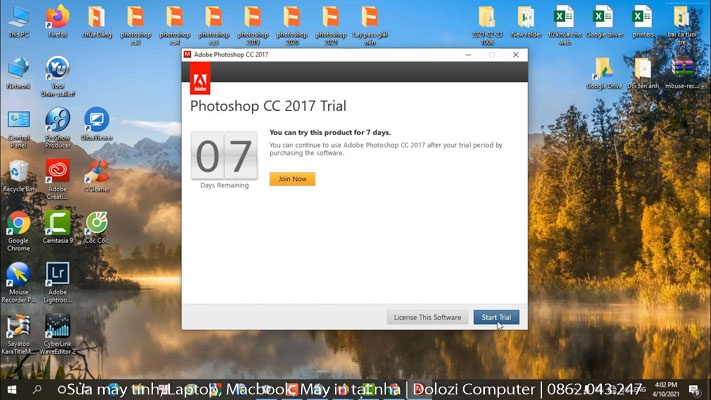 Tiếp tục chọn Start Trial Tiếp tục chọn Start Trial