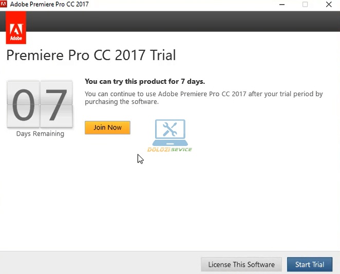 Chọn Start Trial