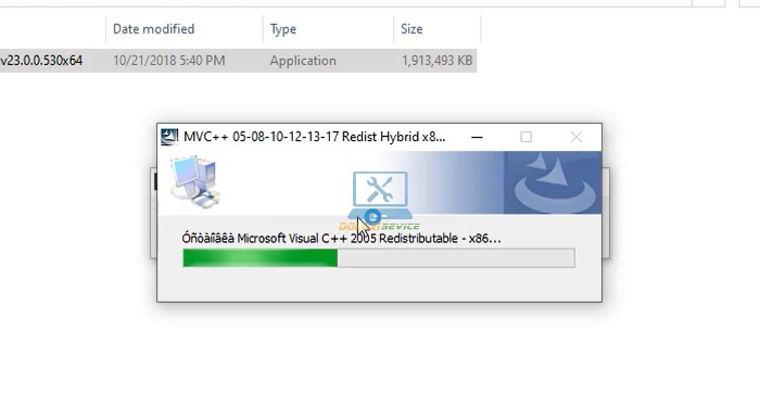Visual C++ đang được cài đặt