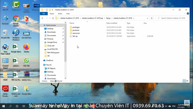 chạy file setup