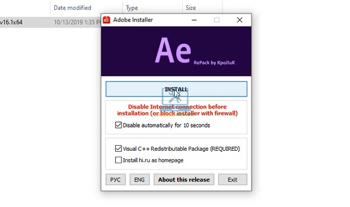 Chọn Install