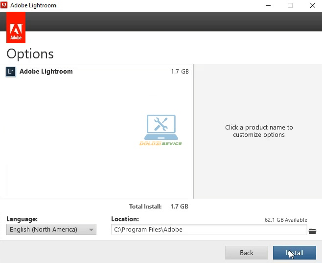 Chọn Install