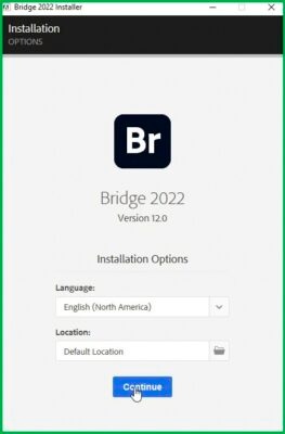 Chọn ngôn ngữ cài đặt Adobe Bridge 2022 Chọn ngôn ngữ cài đặt Adobe Bridge 2022