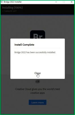 Hoàn tất cài đặt Adobe Bridge 2022 Hoàn tất cài đặt Adobe Bridge 2022