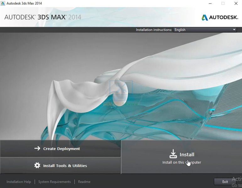 Ta chọn Install để cài đặt 3DS Max 2014