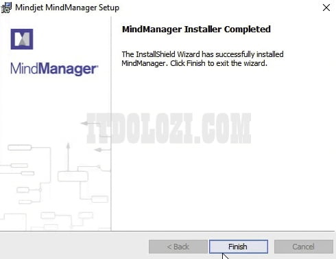 Cài đặt phần mềm Mindjet MindManager 2018 ta nhấn Finish