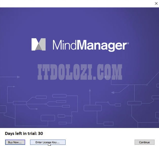 Chạy phần mềm Mindjet MindManager 2018 sau đó chọn Enter License Key