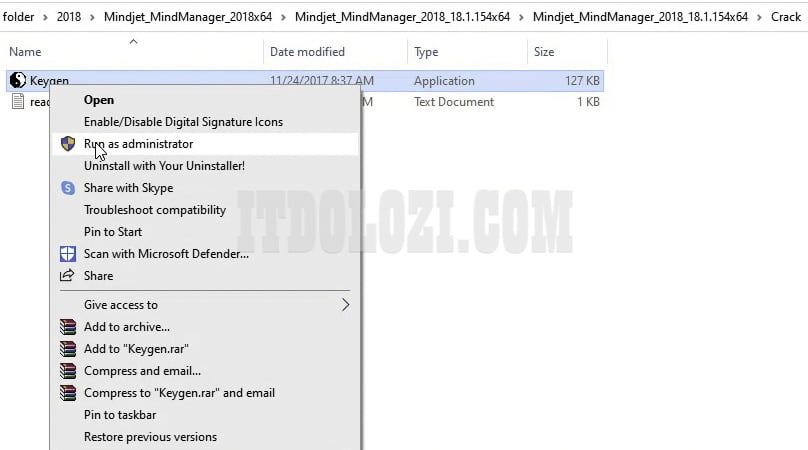 Vào thư mục Crack và chạy File kích hoạt với quyền Admin
