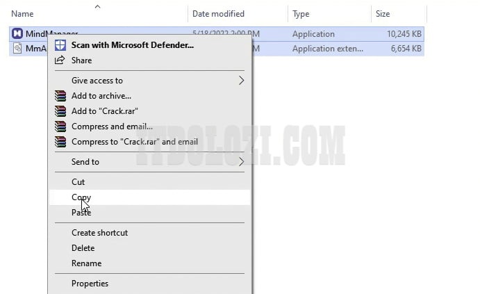 Copy tất cả các File trong thư mục Crack