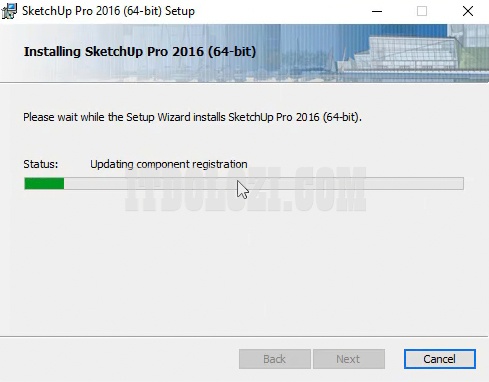 Đợi phần mềm Sketchup 2016 cài đặt hoàn tất