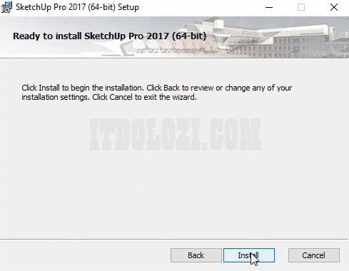 Ta nhấn Install để cài đặt Sketchup 2017