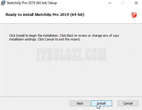 Ta nhấn Install để cài đặt Sketchup 2019