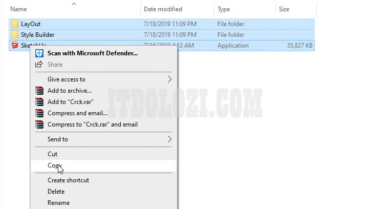 Ta tiến hành Copy 3 File Sketchup trong thư mục Crack