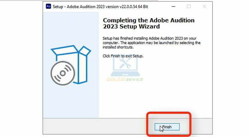 Chọn Finish để hoàn tất Audition 2023