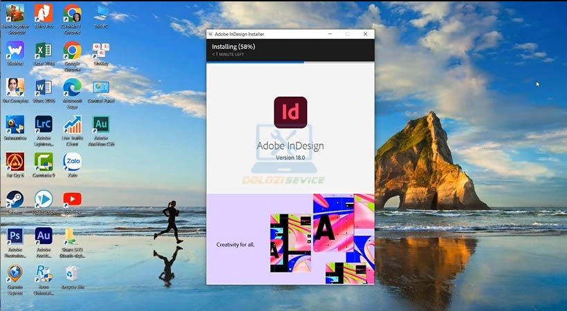 Chờ đợi InDesign 2023 cài đặt