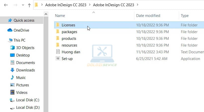 Mở file kích hoạt Adobe Indesign 2023