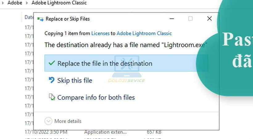 Chọn tùy chọn như hình để tiếp tục kích hoạt Adobe Lightroom 2023