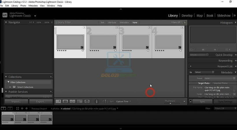 Giao diện phần mềm Adobe Lightroom 2023