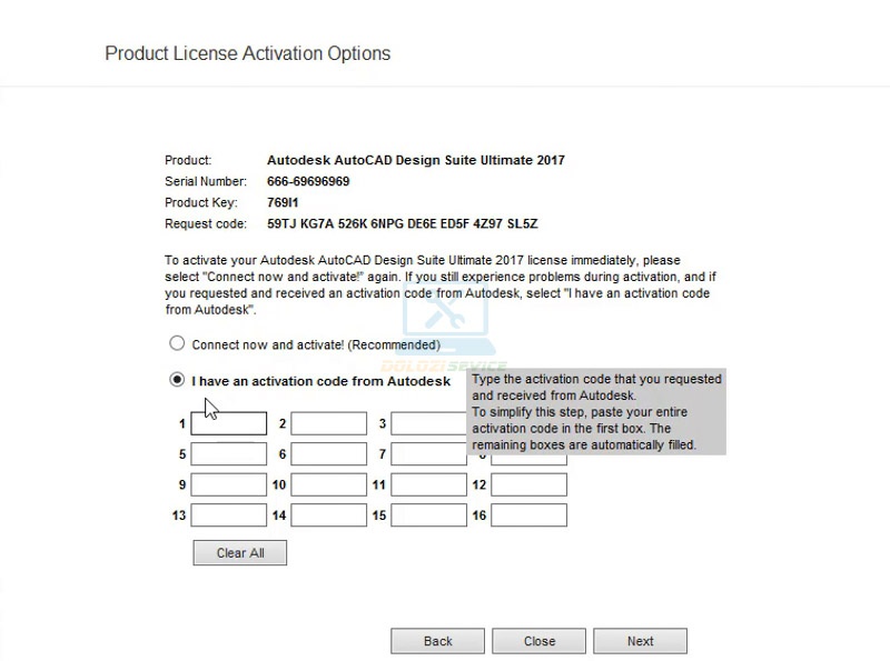 Ta chọn I have an activation code from Autodesk Ta chọn I have an activation code from Autodesk