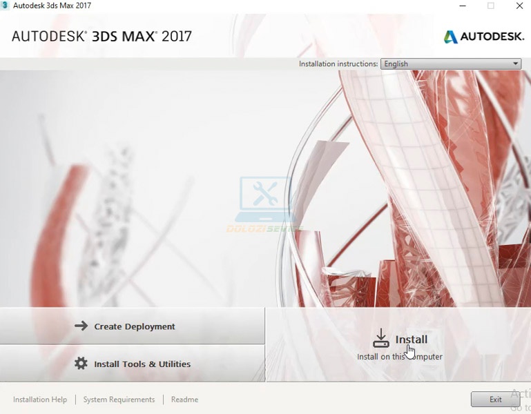 Ta chọn Install để cài phần mềm 3DS Max 2017 Ta chọn Install để cài phần mềm 3DS Max 2017
