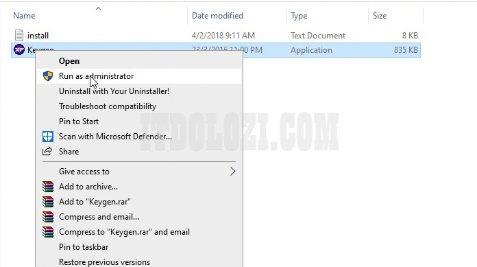 Mở thư mục Crack sau đó chạy File X-force với quyền Admin