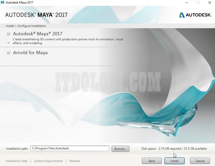 Để mặc định sau đó nhấn Install