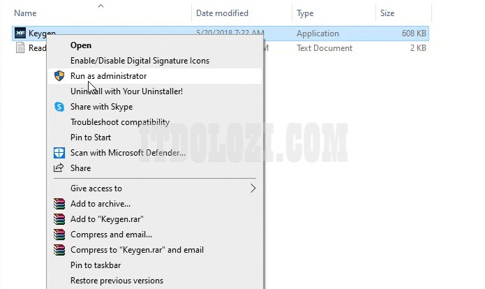 Mở thư mục Crack sau đó chạy File X-force với quyền Admin