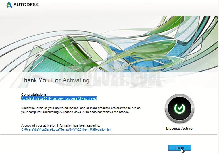 Cài đặt thành công Autodesk Maya 2019