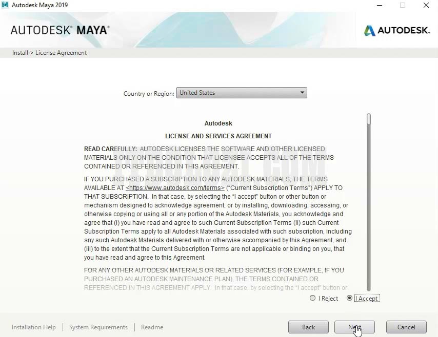 Chọn I Accept sau đó nhấn Next