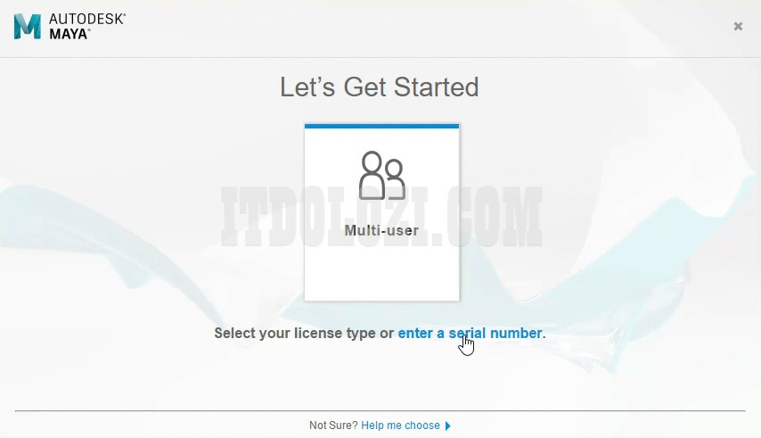 Khởi chạy phần mềm Autodesk Maya 2019 sau đó nhấn Enter a Serial Number