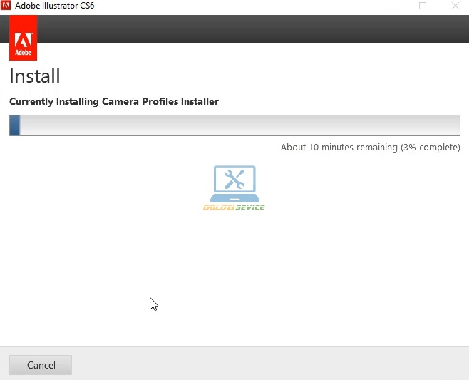 Đợi phần mềm Illustrator CS6 Full Crack cài đặt hoàn tất