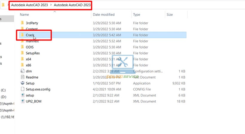 Mở file kích hoạt Autocad 2023