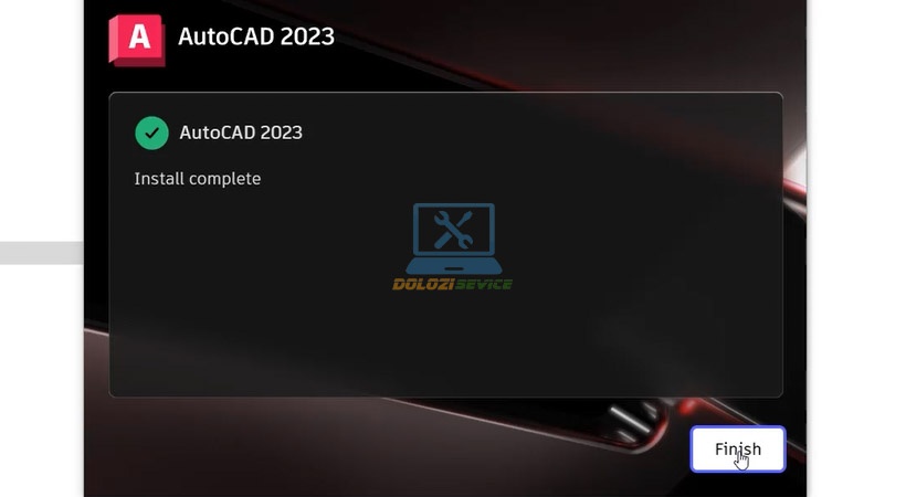 Nhấn Finish Autocad 2023