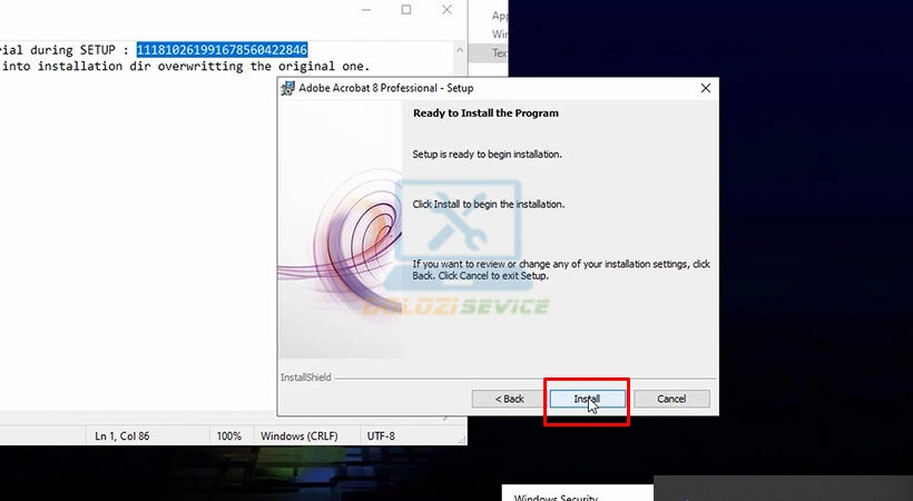 Chọn Install Adobe Acrobat 8.