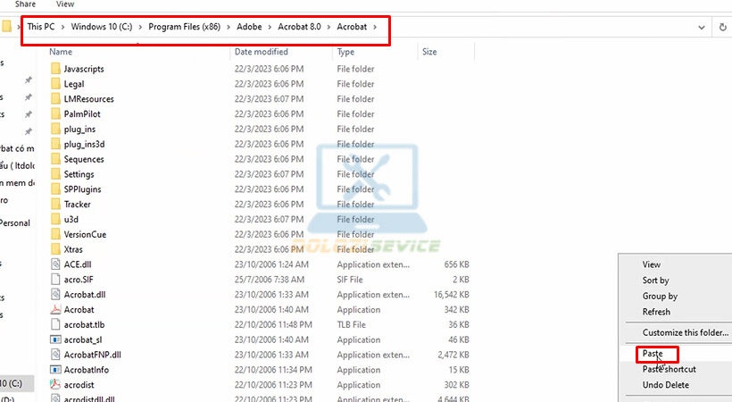 Mở file như đường dẫn Paste file vừa Copy vào.