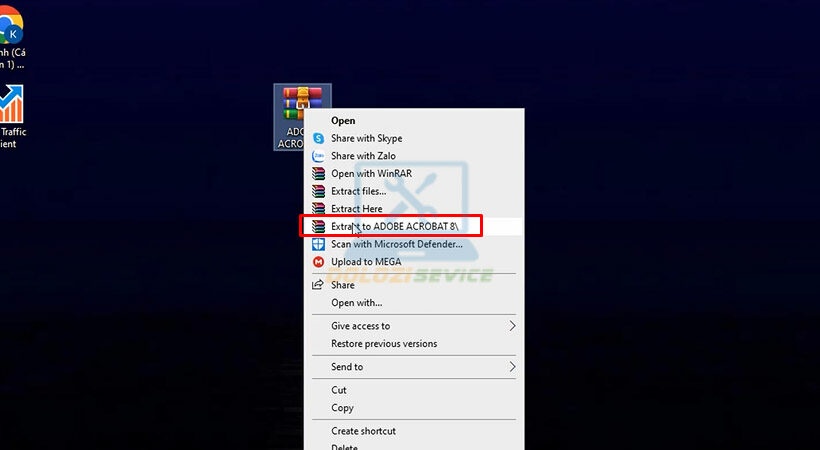 Giải nén file cài đặt Adobe Acrobat 8.