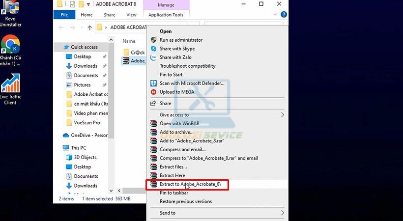 Giải nén file như hình.
