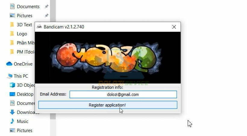 Nhập email và Register