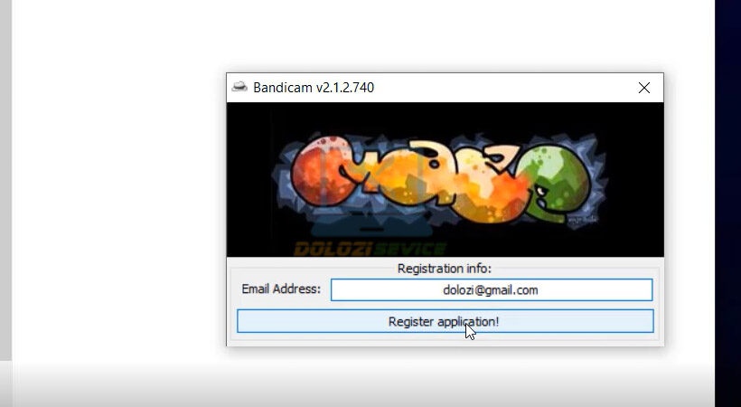 Nhập email để đăng ký Bandicam 2020
