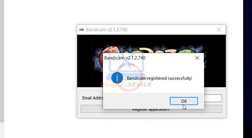 Xác nhận đăng ký Bandicam 2020