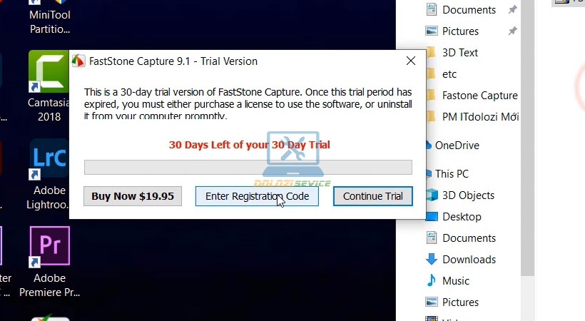 Chọn Enter Registration FastStone Capture 2019