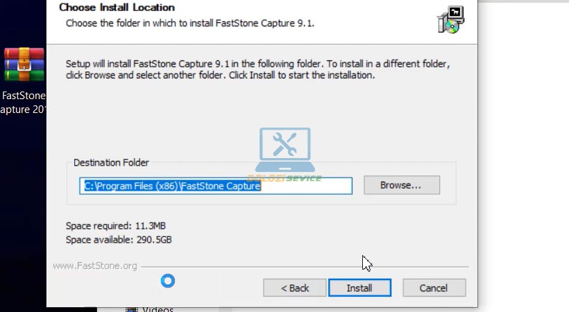 Nhấn Install FastStone Capture 2019