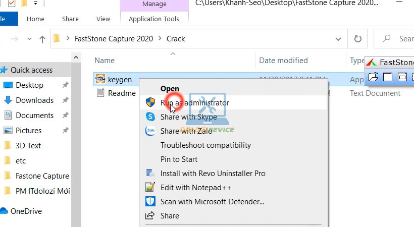 Khởi chạy Keygen FastStone Capture 2020