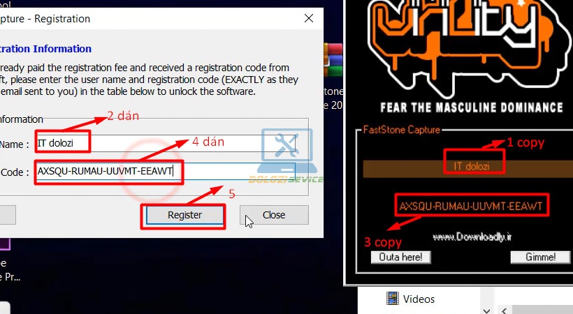 Dán code và nhấn Register FastStone Capture 2020