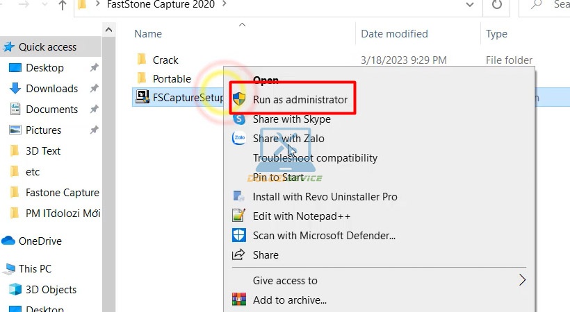Chạy file Setup FastStone Capture 2020