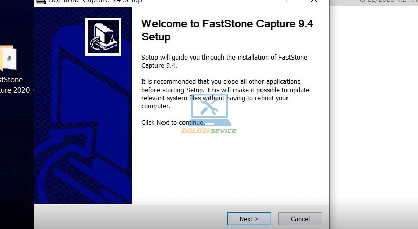 Chọn Next trong quá trình cài đặt FastStone Capture 2020