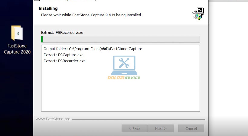 Chờ FastStone Capture 2020 cài đặt