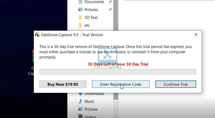 Click chọn Enter Registration Code trong FastStone Capture 2021